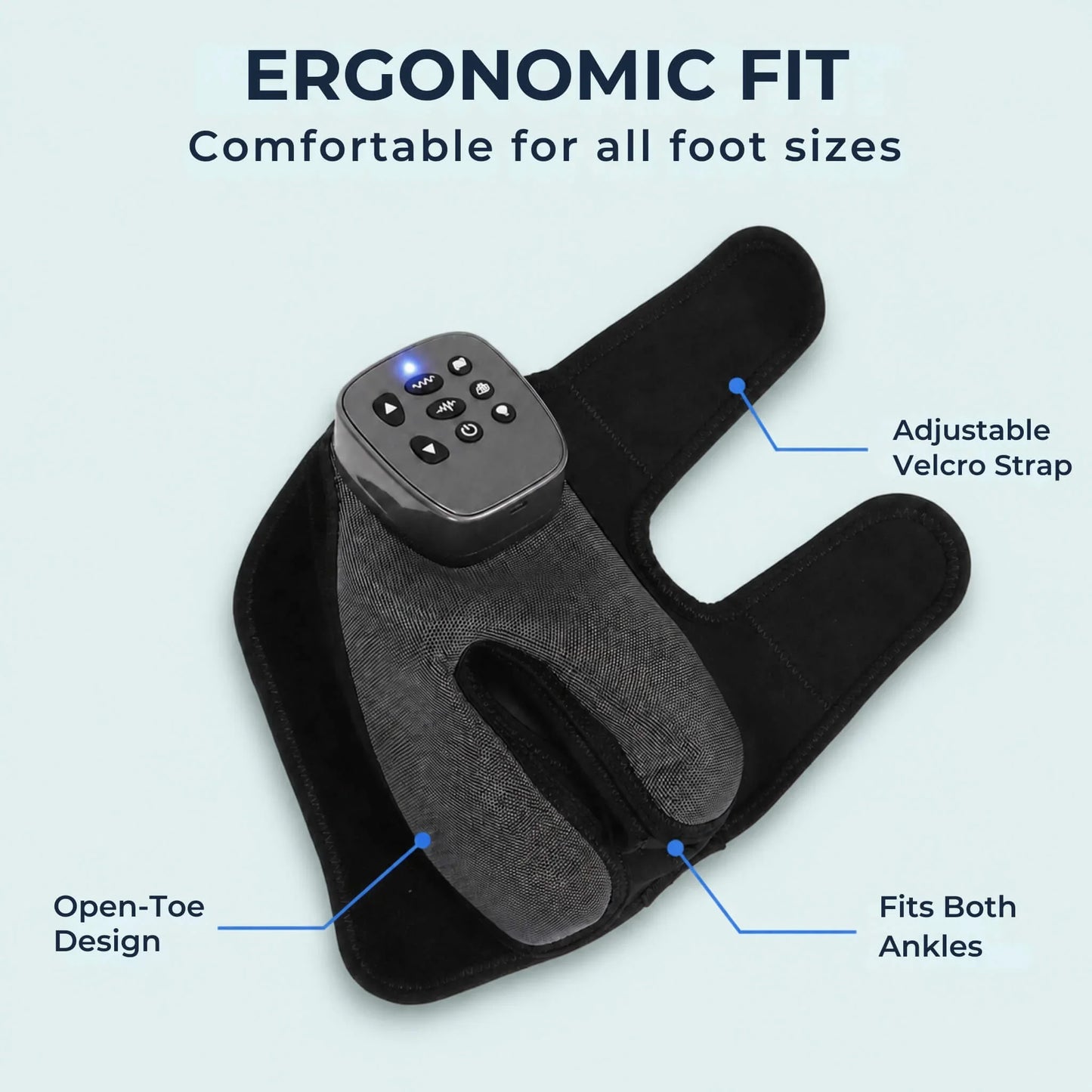 Trådløs Fod- og Anklemassager med Varme og Luftkompression – Elektrisk Massageapparat til Afslapning