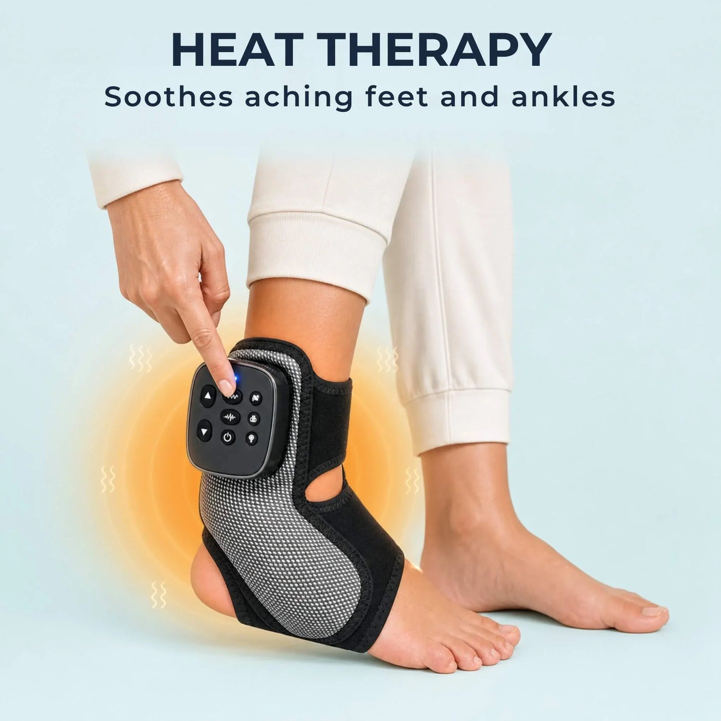 Trådløs Fod- og Anklemassager med Varme og Luftkompression – Elektrisk Massageapparat til Afslapning