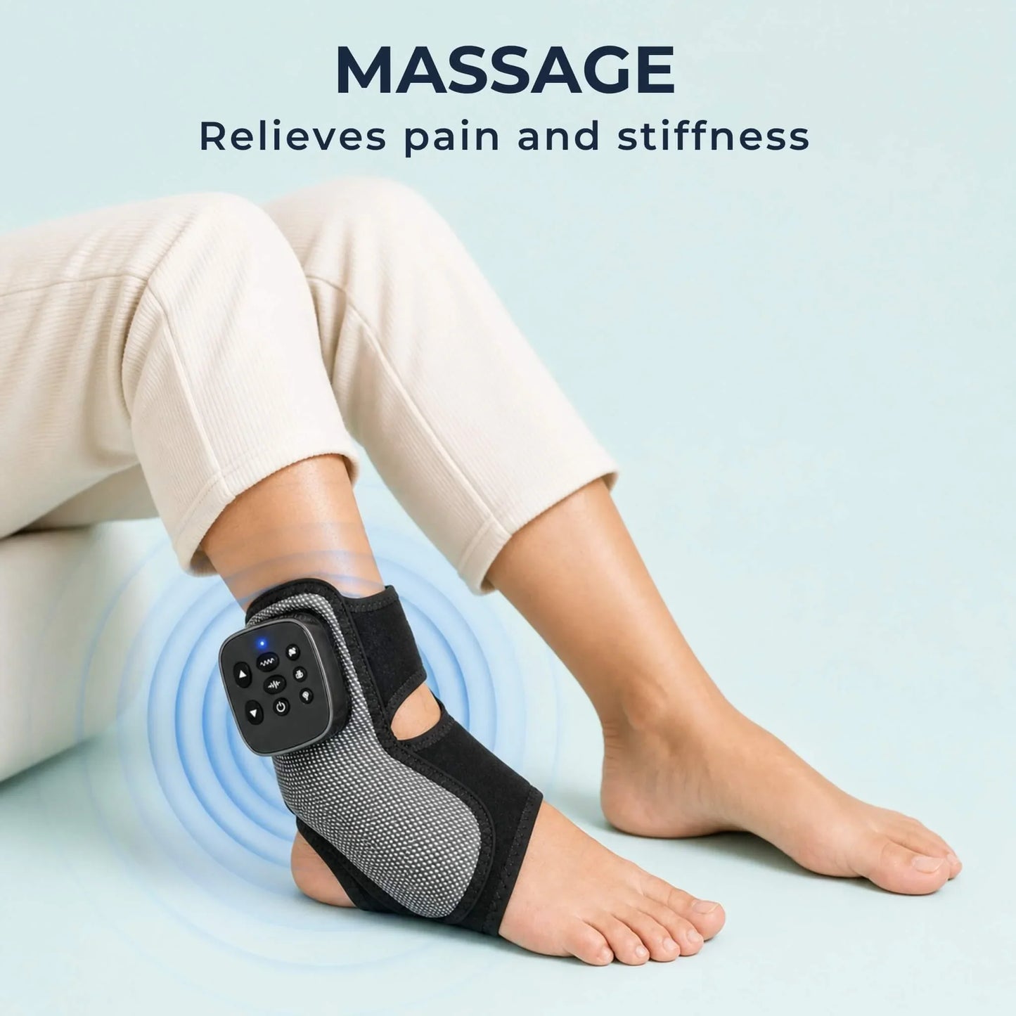 Trådløs Fod- og Anklemassager med Varme og Luftkompression – Elektrisk Massageapparat til Afslapning