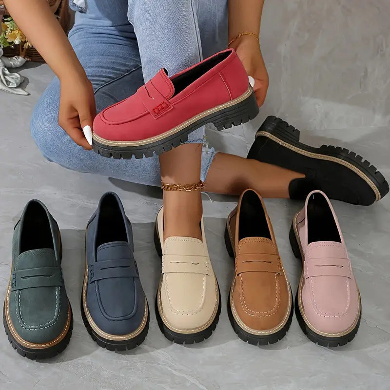 Loafers til kvinder med tyk sål – retro og komfortabel