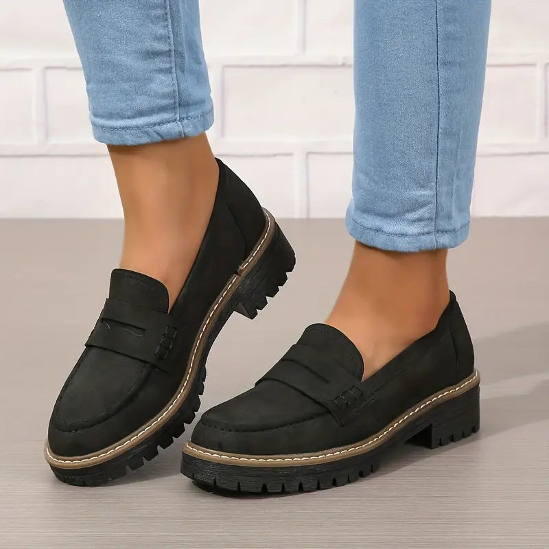 Loafers til kvinder med tyk sål – retro og komfortabel