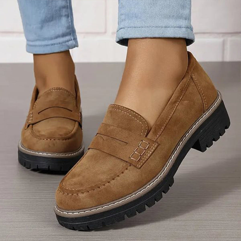Loafers til kvinder med tyk sål – retro og komfortabel