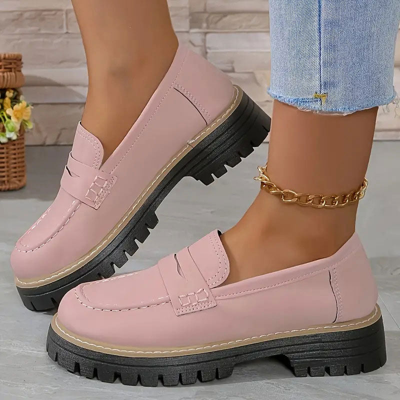 Loafers til kvinder med tyk sål – retro og komfortabel