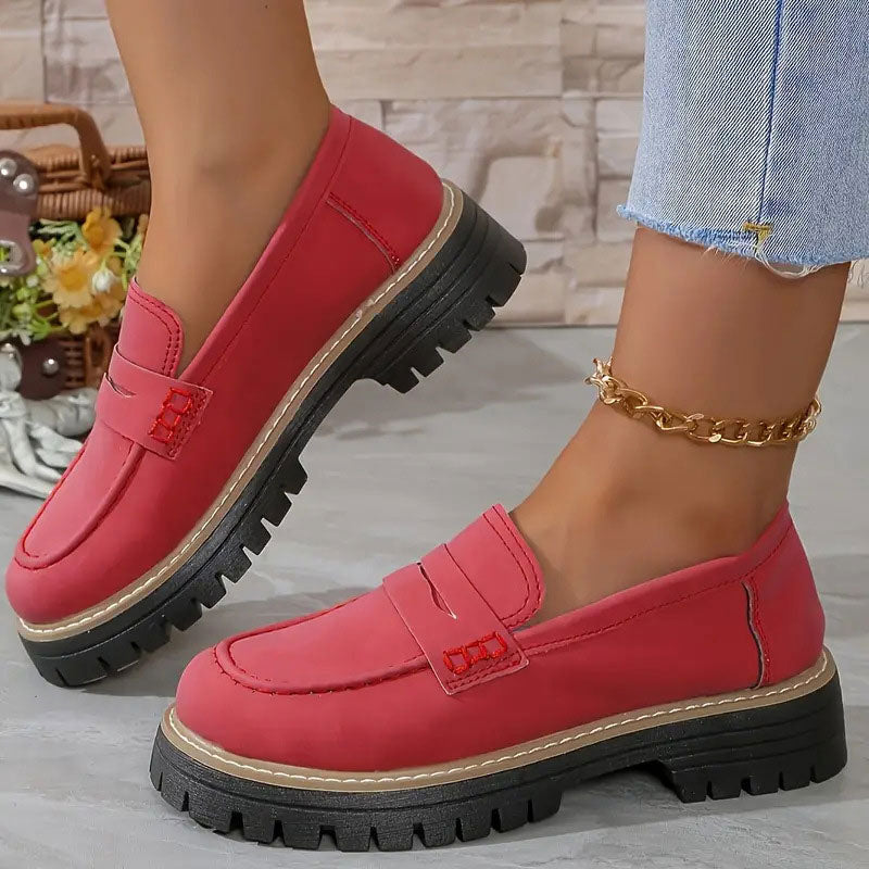 Loafers til kvinder med tyk sål – retro og komfortabel