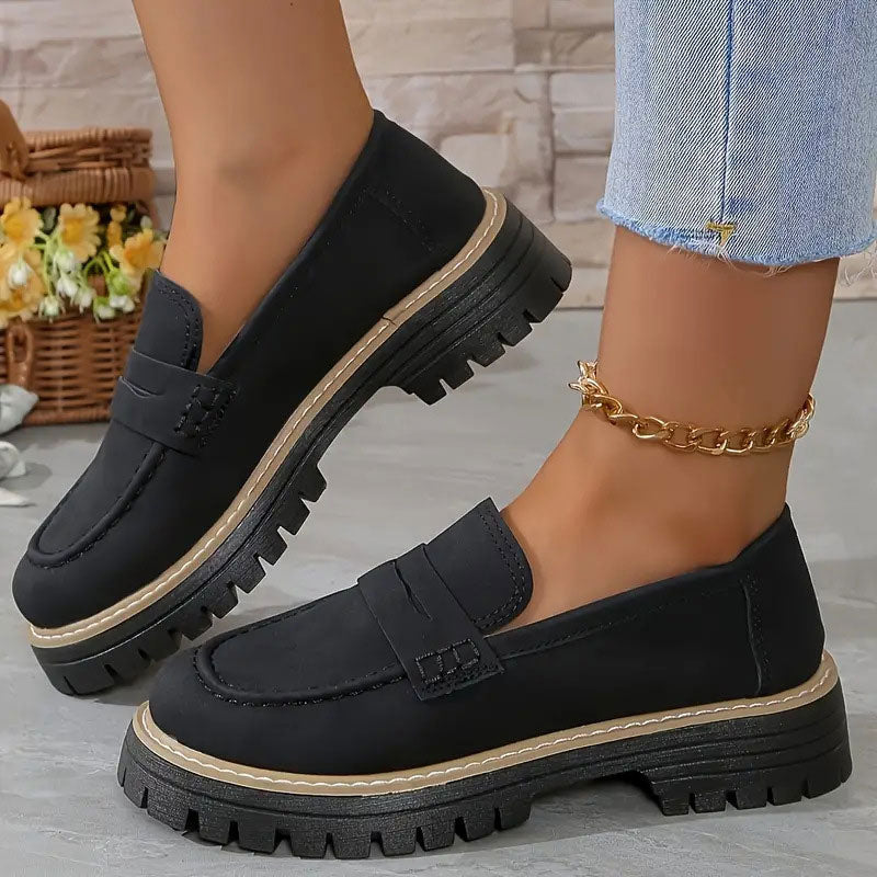 Loafers til kvinder med tyk sål – retro og komfortabel