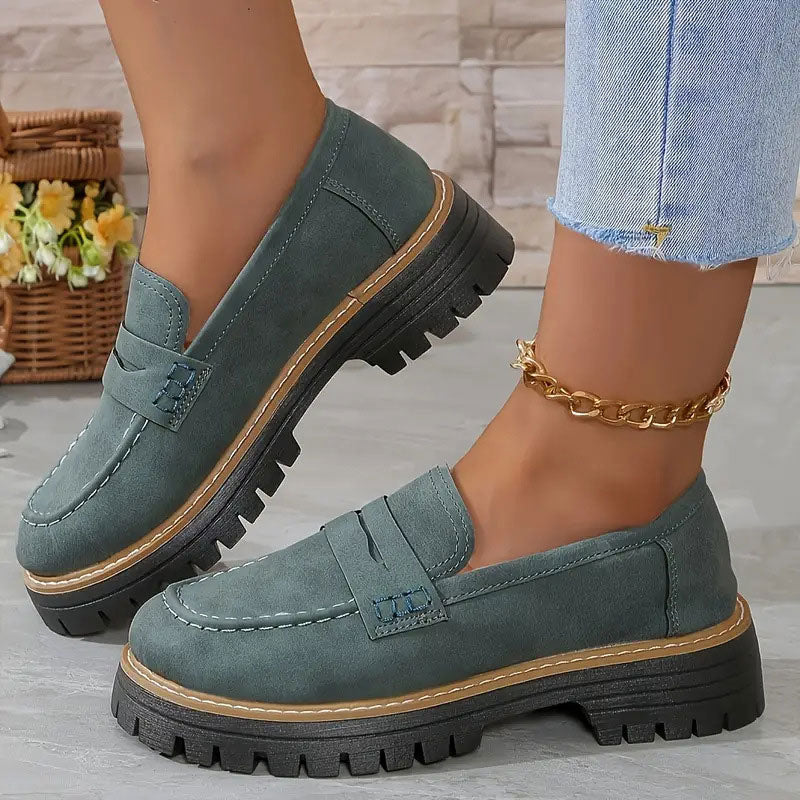 Loafers til kvinder med tyk sål – retro og komfortabel