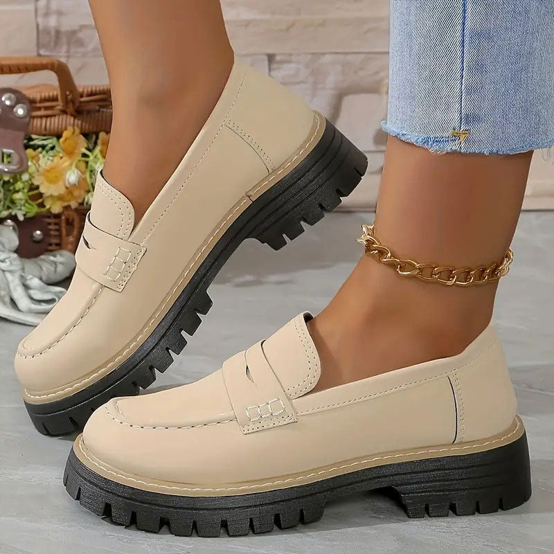 Loafers til kvinder med tyk sål – retro og komfortabel