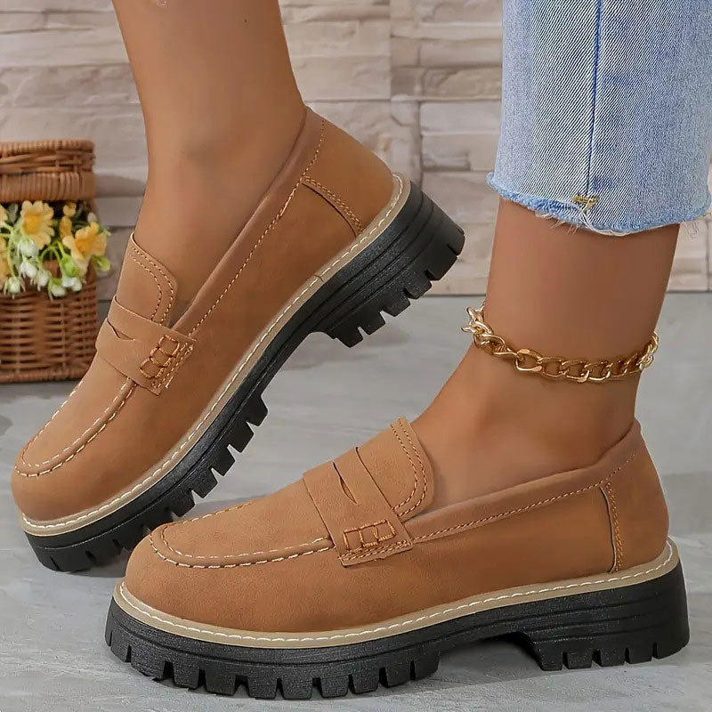 Loafers til kvinder med tyk sål – retro og komfortabel
