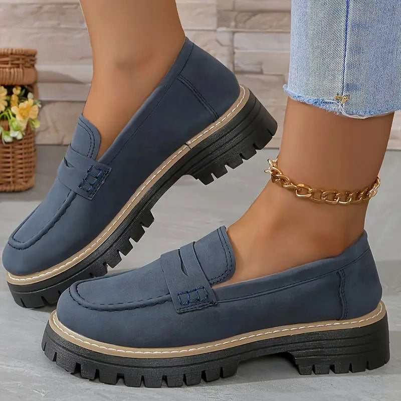 Loafers til kvinder med tyk sål – retro og komfortabel